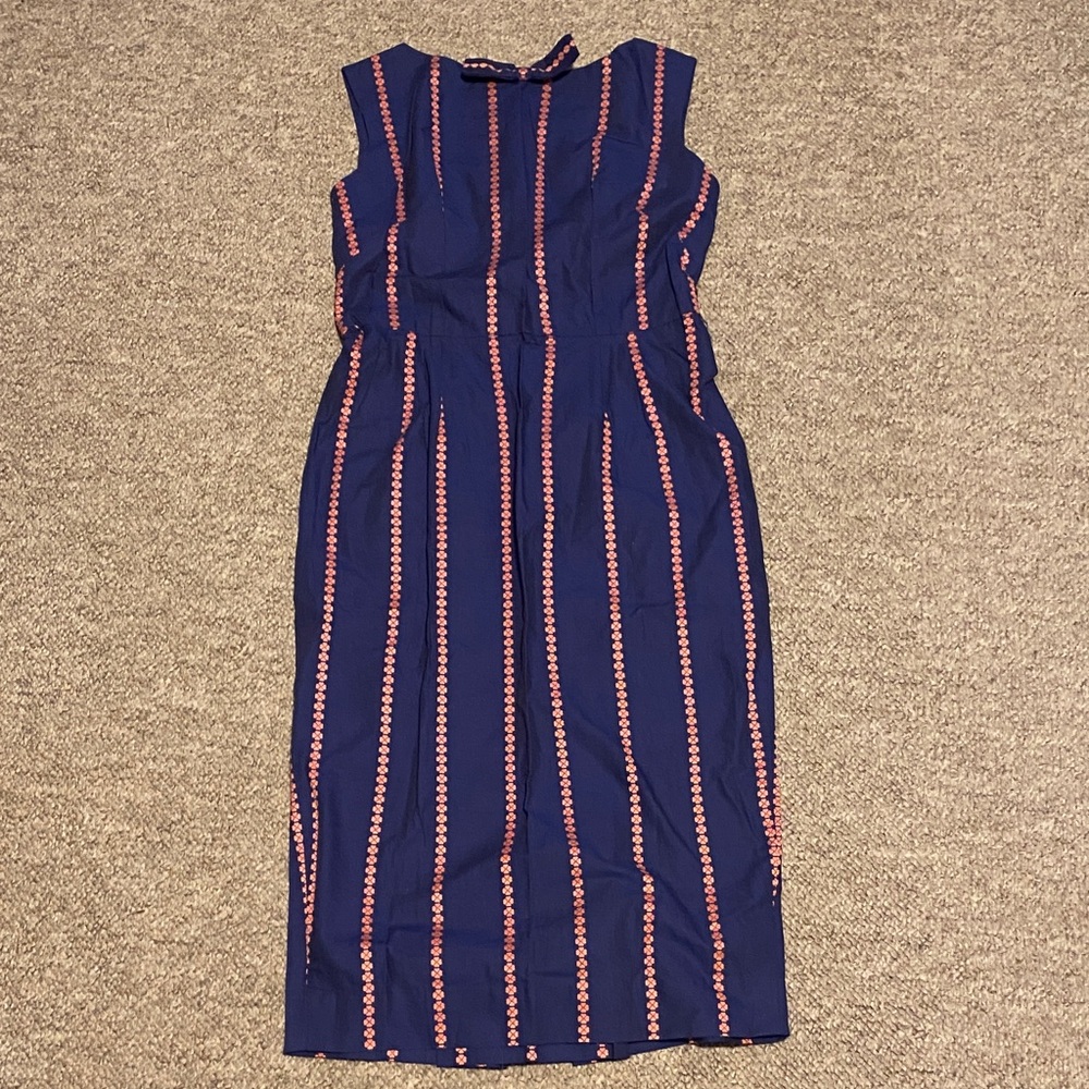 60s cotton blue and Pink Striped Dress